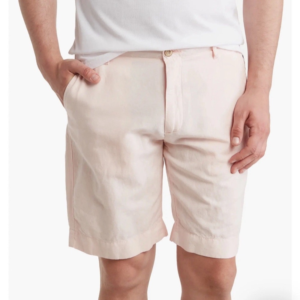 NWT Faherty Malibu Shorts Men's Cotton Linen Blend Chino Golf Pink Size 38 $98